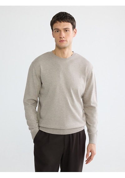 Lcw Vision Bej Bisiklet Yaka Regular Fit Erkek Triko Kazak
