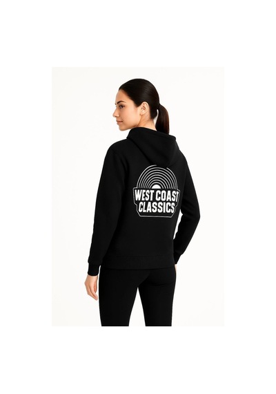 Kapşonlu Sweatshirt Oversize West Coast Classics - Siyah - Siyah