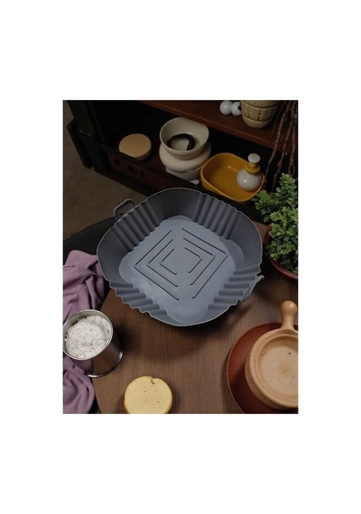 Renkli Isıya Dayanıklı Yıkanılabilir Silikon Fırın Airfryer Kare Model Pişirme Matı 20 Cm - 753147149