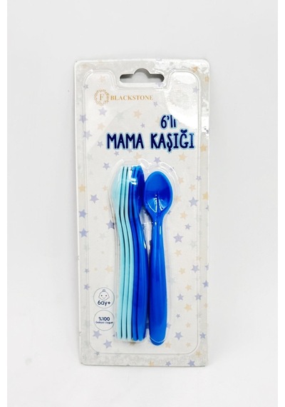 Beysüs 6 Lı Bebek Mama Kaşığı Mavi