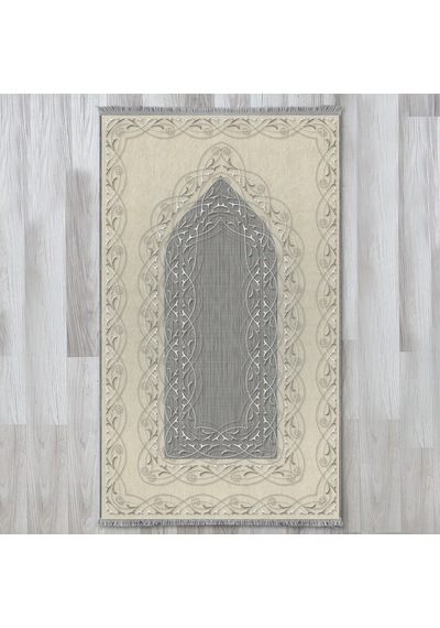 Evaşk Namazlık Dokuma Halı Kaymaz Muslumana Seccade66x113 BEJ EVAŞK610D80