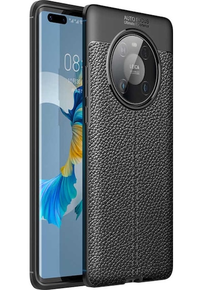 Huawei Mate 40 Pro Kılıf Zore Niss Deri Desenli Silikon Kılıf