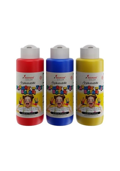 Kırmızı-mavi-sarı Parmak Boyası 3&apos Lü Set 3x120ml