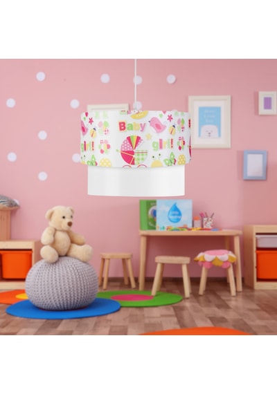 Pasta Şeklinde Avize Çocuk Odası Bebek Odası Pvc Baskılı Sarkıt Çok Renkli