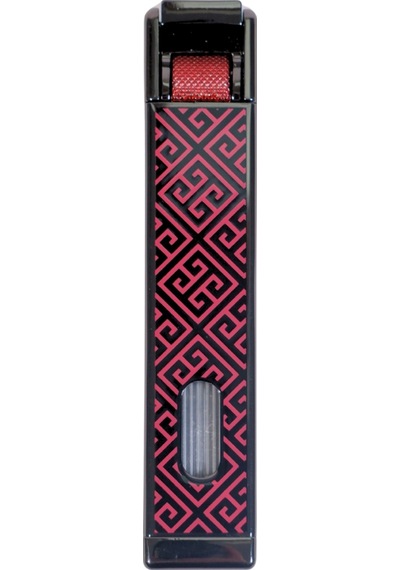 Parmida Tek Torch Pürmüz Gunmetal-kırmızı Desenli Metal Puro Çakmağı - Tr9222
