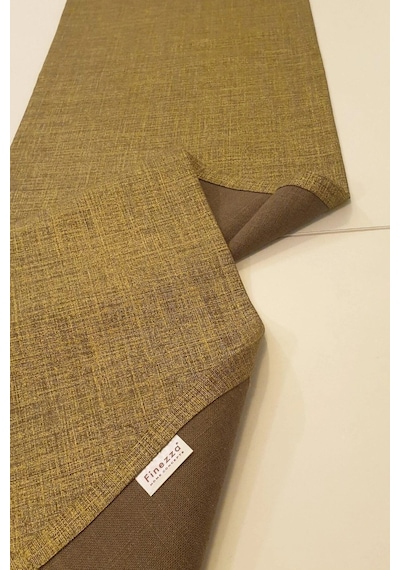 Linen Baskılı Pamuk Keten Haki Runner 40x140 Cm 948 Çok Renkli