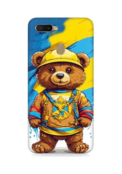 Oppo Ax7 Uyumlu Şapkalı Sevimli Ayıcık Desenli Silikon Kılıf