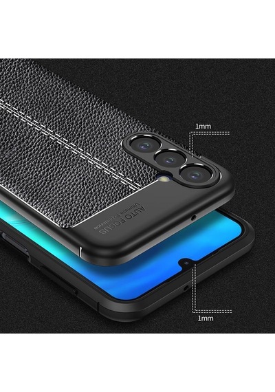Samsung Uyumlu Galaxy A16 Kılıf Korumalı Deri Görünümlü Mat Silikon