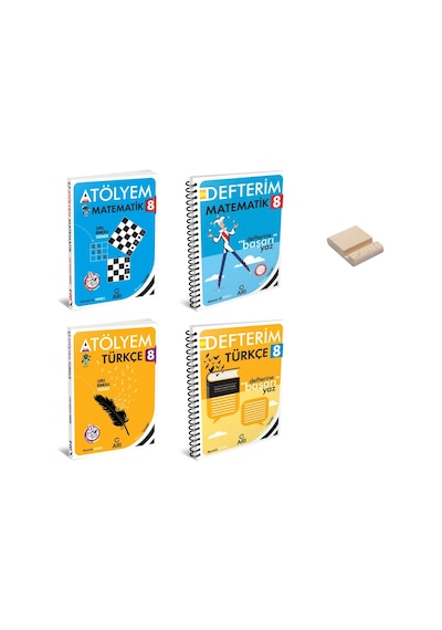 Lgs 8. Sınıf Matematik Ve Türkçe Atölyem- Defterim 4lü Set + Telefon Standı