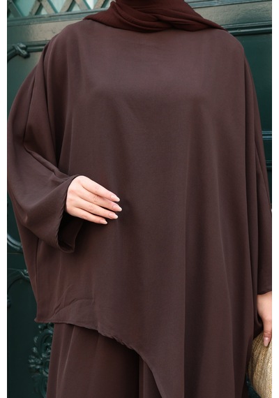 Balenbi Kadın Linda Kumaş Asimetrik Tunik Bol Paça Pantolon Oversize Tesettür Takım 1231 Acı Kahverengi Balenbi Kadın Linda Kumaş Asimetrik Tunik Bol Paça Pantolon Oversize Tesettür Takım 1231 Acı Kahverengi