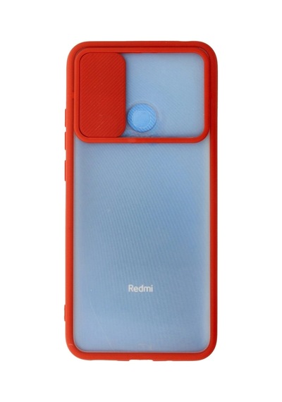 Redmi 9c Kılıf Palm Buzlu Kamera Sürgülü Silikon - Kırmızı İtdark31224