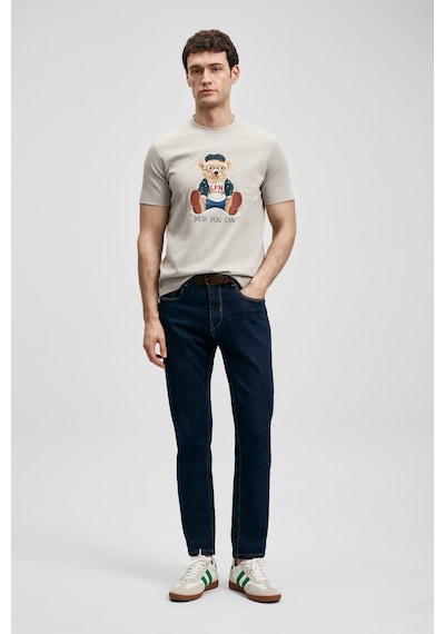 Lufian Teddy Modern Grafik T- Shirt Taş Taş 111020305100190 Taş