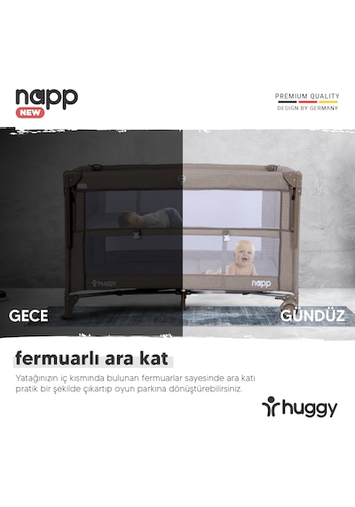 Huggy Napp 6in1 Anne Yanı Park Yatak Oyun Parkı + Yatak 70x120