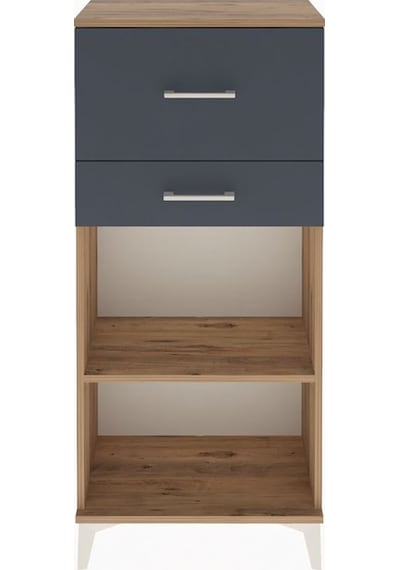 Arges Dolap Tek Raflı 2 Çekmeceli 60x30x134 Çam-antrasit Çam