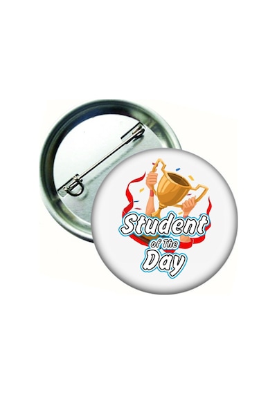 Student Of The Day İngilizce Öğrenci Rozeti 20 Adet Çok Renkli