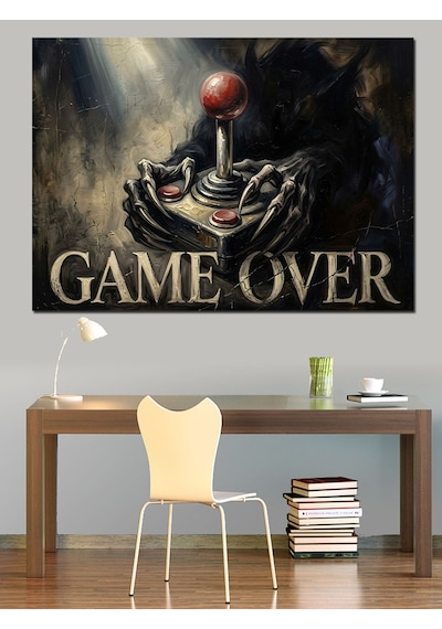 Game Over Klasik Atari Konsolu Dekoratif Kanvas - Mdf Ahşap Tablo