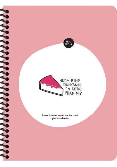 Hisli Şeyler A4 80 Yaprak Defter Çizgili Spiralli Stickerli Neyim Ben Dünyanın Tatlısı Felan Mı Hisli Şeyler A4 80 Yaprak Defter Çizgili Spiralli Stickerli Neyim Ben Dünyanın Tatlısı Felan Mı