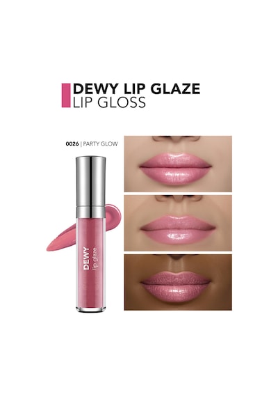 Flormar Besleyici Dudak Parlatıcısı - Dewy Lip Glaze - 026 Party Glow-8682536069489
