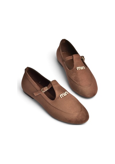 Fox Shoes Z820770502 Kahverengi Süet T-bantlı Mary Jane Babet