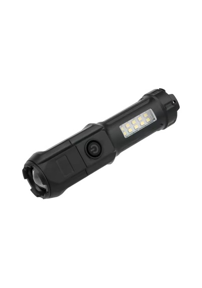 Powermaster 109-b Zoomlu Flash Özellikli Smd Ve Power Led Li Şarjlı Plastik Kasa El Feneri Powerbank Özellikli Siyah