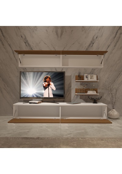 Decoraktiv Eko 5b Slm Std Tv Ünitesi Tv Sehpası Beyaz - Ceviz