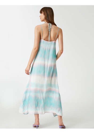 Koton V Yaka Saten Elbise Tie-die Mavi Desenli 1yak84787fw Mavi Koton V Yaka Saten Elbise Tie-die Mavi Desenli 1yak84787fw Mavi