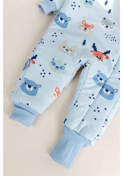Babymod Ayıcık Desenli 2,5 Tog Elyaf Dolgulu Premium Kalite Kız Erkek Çocuk Uyku Tulumu Mavi