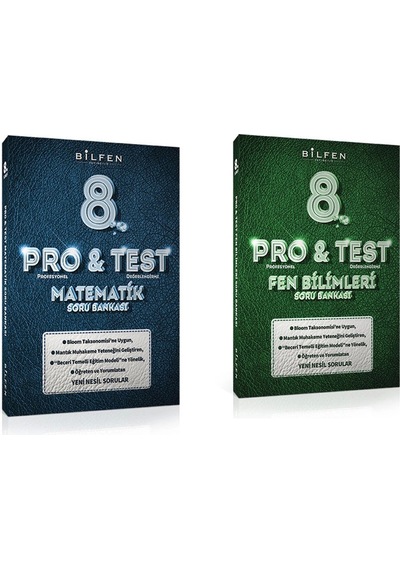 Bilfen Pro&test 8. Sınıf Matematik Ve Fen Bilimleri Soru Bankası 2 Kitap