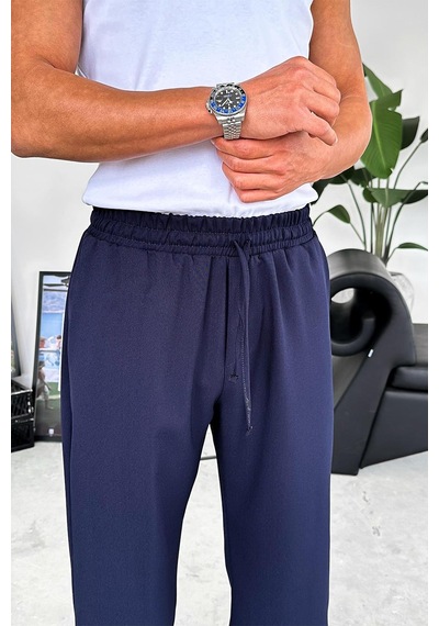 Lacivert Dokulu Soft Jogger Pantolon Lacivert