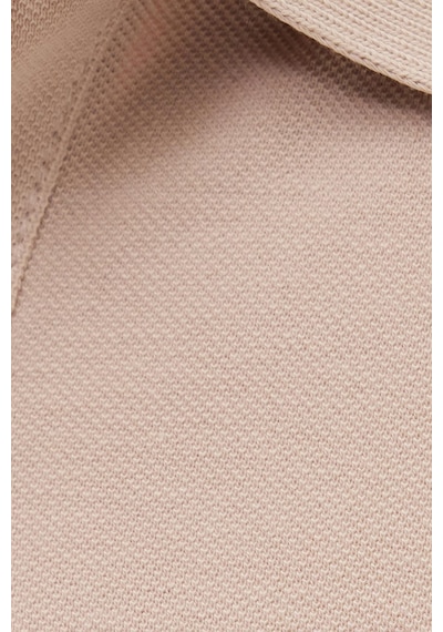 Tudors Erkek Slim Fit Dar Kesim %100 Pamuk Yumuşak Dokulu Serin Tutan Kumaş Düz Pike Taş Polo Yaka Tişört-42251 Taş