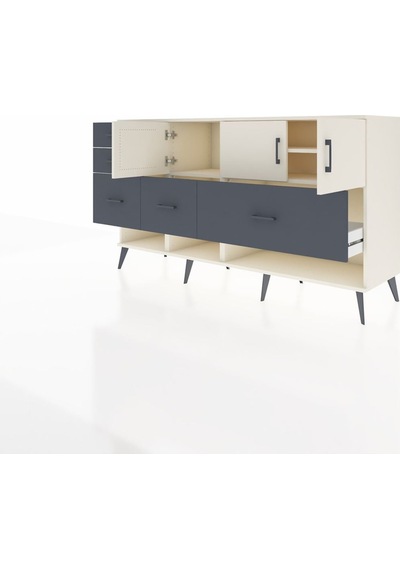 Kronos Konsol 3 Raflı 5 Çekmeceli 3 Kapaklı 176x59x99 Aytaşı-ayta Aytaşı-aytaşı/antrasit