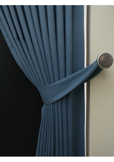 Evdepo Home Deniz Soft Pileli Fon Perde Indigo Mavi