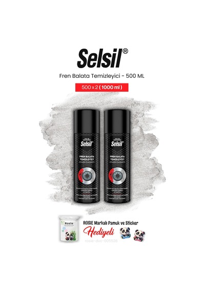Selsil Fren Balata Temizleyici Sprey, 500 Ml 2 Adet Ve Rosie Pamuk 500 ML