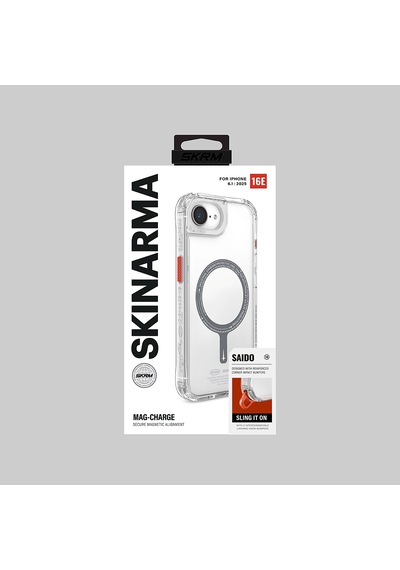 Apple Uyumlu iPhone 16e Kılıf M safe Şarj Özellikli Şeffaf Airbag Tasarımlı Skinarma Saido Kapak