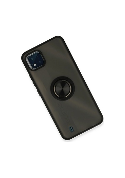 Realme C11 2021 Kılıf Montreal Yüzüklü Silikon Kapak - Siyah 0.2M-Çok Renkli