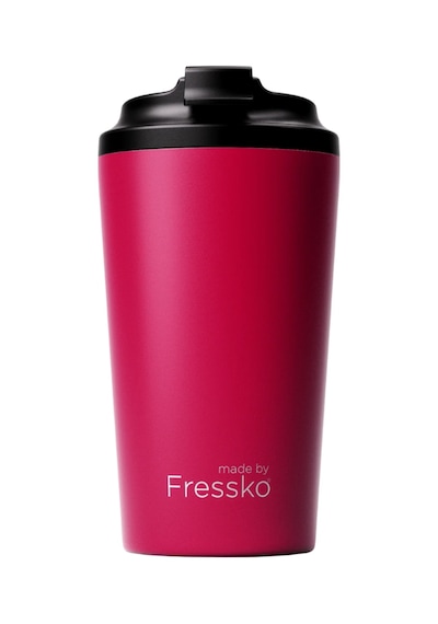 Made By Fressko Grande Boy Paslanmaz Çelik Çift Duvar Yeniden Kullanılabilir Kahve Bardağı, Termos, Yalıtımlı Termal Kupa, 475 Ml Rouge - Canlı Kırmızı Fuşya