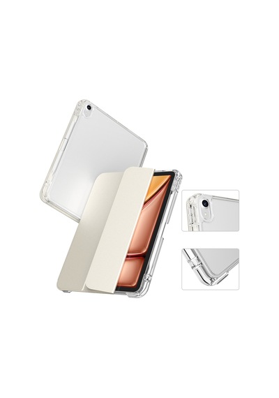 Apple Uyumlu iPad Air 13inç M4/m3/m2 Kılıf Kalem Bölmeli Akrilik Şeffaf Ayrılabilir Case 2026-2024