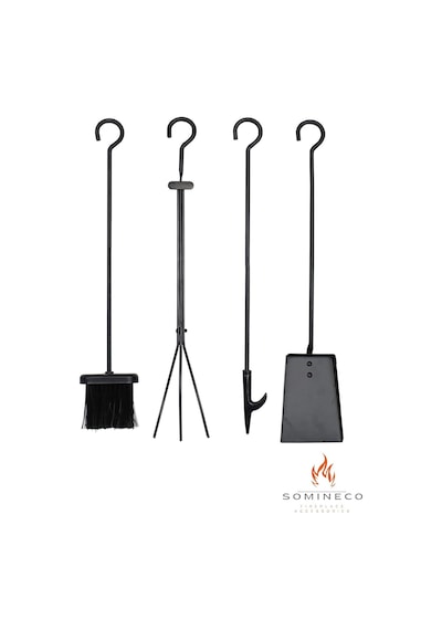 5 Li Lüx Ithal Metal Geyik Motif Kabartmalı Şömine-soba Maşa Takımı Aksesuar Seti Sg-015