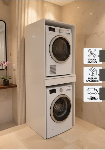 Altay Çamaşır Makinesı Ve Kurutma Makinesi Dolabı Çekmeceli Banyo Dolabı Beyaz Beyaz Altay Çamaşır Makinesı Ve Kurutma Makinesi Dolabı Çekmeceli Banyo Dolabı Beyaz Beyaz