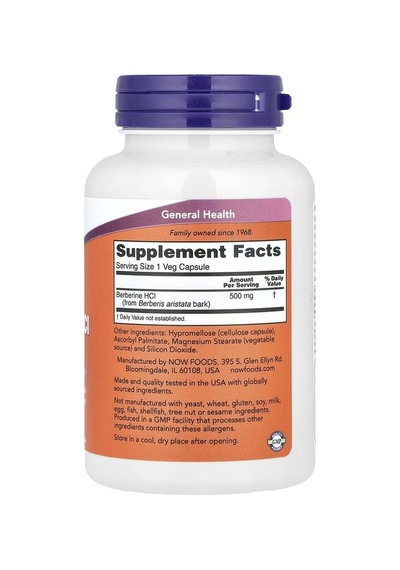 Berberine Hcl 500 Mg, 90 Vegetarian Capsules