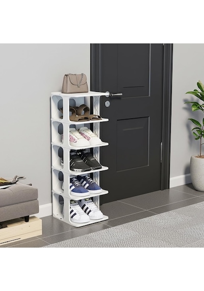 6 Katlı Lüks Modüler Ayakkabılık - 25x28x77 Cm Dar Alan İçin Dikey Raf - Üst Üste Ve Yan Yana E Tek Renk 6 Katlı Lüks Modüler Ayakkabılık - 25x28x77 Cm Dar Alan İçin Dikey Raf - Üst Üste Ve Yan Yana E Tek Renk