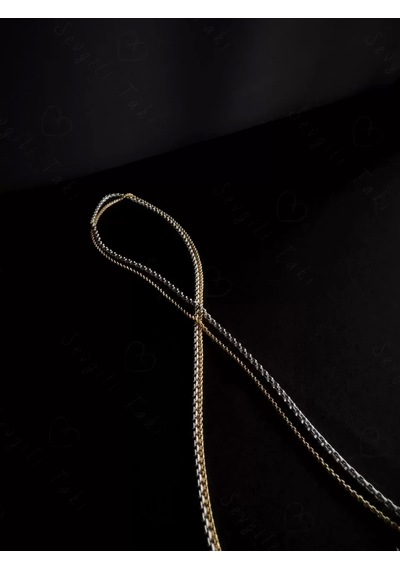 60cm İki Zincirli Bel Takısı Sevgili Takı Koleksiyonu Gold-silver Altın - Gümüş