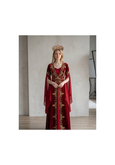 Golden Night Crown-gelin,kına,nişan,söz,after,bride,party Taç Bordo - 889679471 Bordo