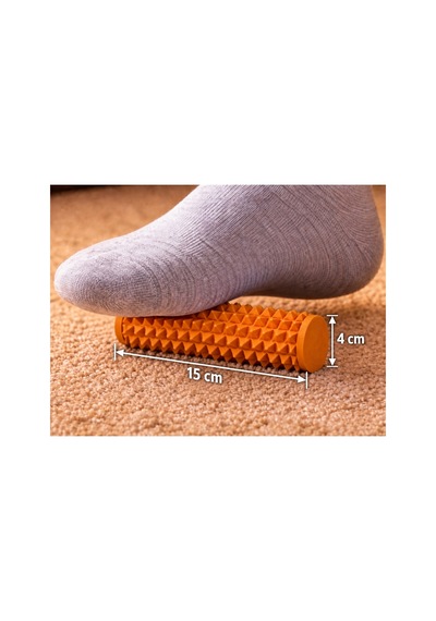 Alvera Dikenli Masaj Silindiri 15 X 4 Cm Ayak Ve Kas Masaj Rulosu - Turuncu