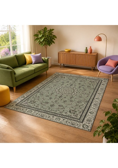 Kartela Halı Suma Halı Jüt Taban Dokuma Halı Adaçayı Yeşili - 60 X 90 Cm