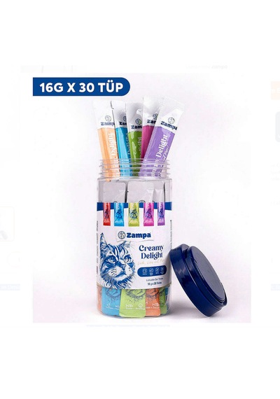 Zampa Creamy Delight Kedi Krema Ödül Maması 30 Lu Paket 16 Gr X 30 Adet