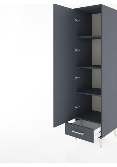 Hyperion Dolap 4 Raflı Tek Çekmeceli Tek Kapaklı 44x44x182 An... Antrasit Hyperion Dolap 4 Raflı Tek Çekmeceli Tek Kapaklı 44x44x182 An... Antrasit