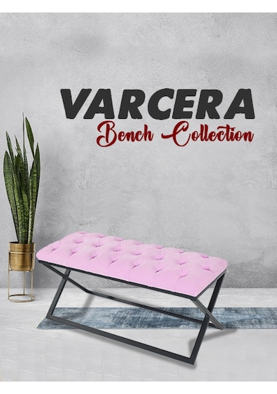 Varcera Pembe Chester Model Kapitoneli Puf&bench&koltuk&oturma Bankı&teddy Puff&yatak Odası Takımı Önü&ucu