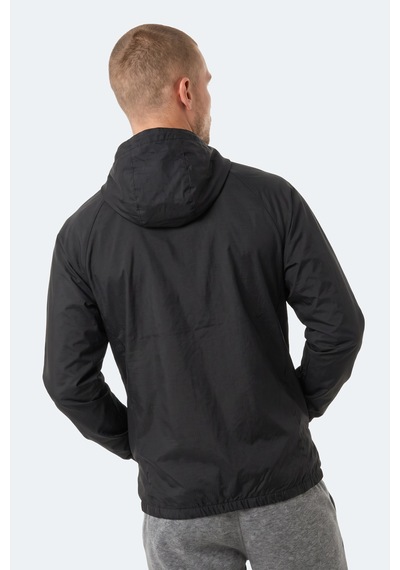 Slazenger Rephar Erkek Kapüşonlu Fermuarlı Siyah Yağmurluk