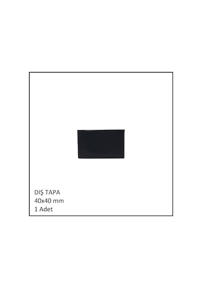 Plastik Dış Tapa, Profil Tapası, Kare, Siyah, 40x40 Mm Siyah